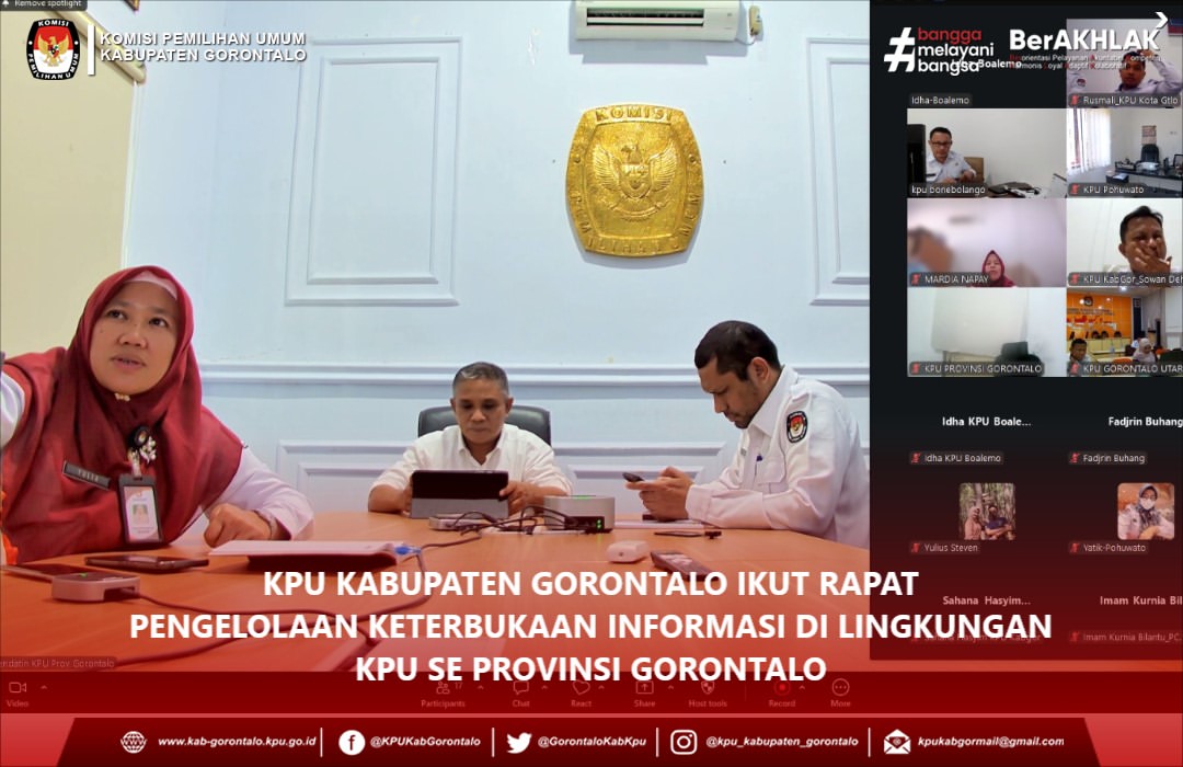 Rapat Pengelolaan Keterbukaan Informasi di Lingkungan KPU Se Provinsi Gorontalo